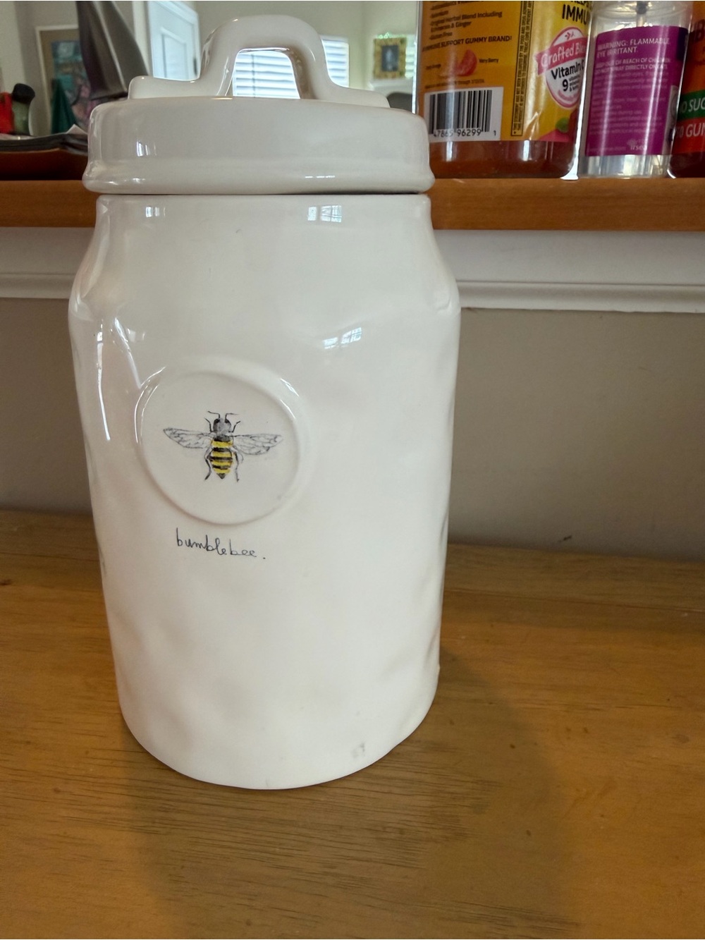 Rae Dunn bumblebee Canister - Lidded Kitchen Storage - Picture 2 of 11